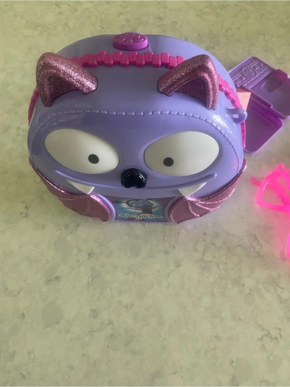 Vampirina Disney Purple Glitter Bat Kids toddler Backpack with Accessories